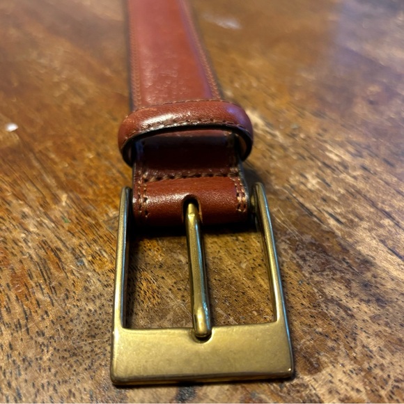 Italian Leather Belt with Brass Buckle Brown 34/85 - Picture 13 of 13